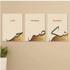 Set of 3 wall art sticky wooden canvas frames for home decore / sticky phototiles