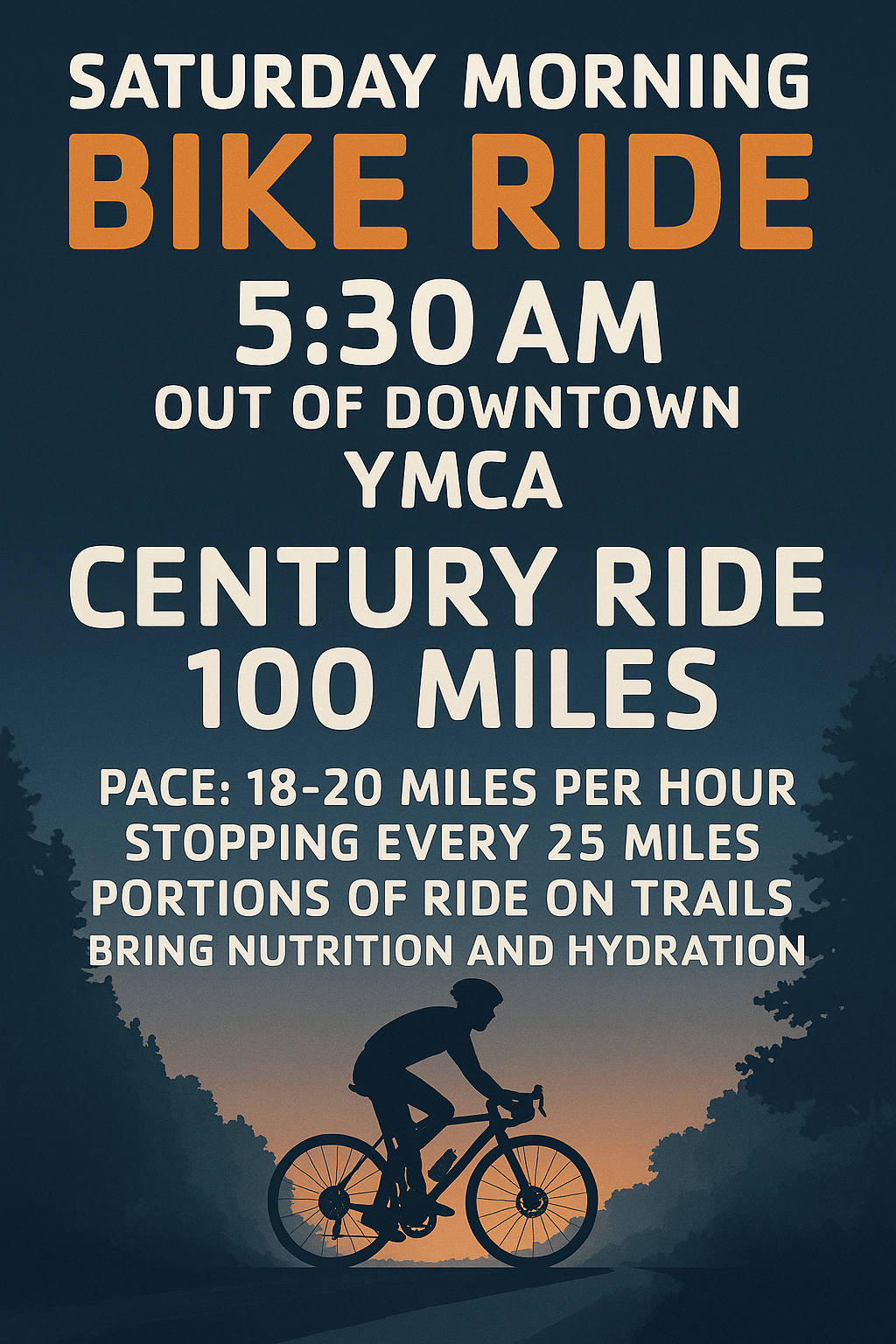 🚴‍♂️ Saturday Morning Century Ride – Downtown YMCA