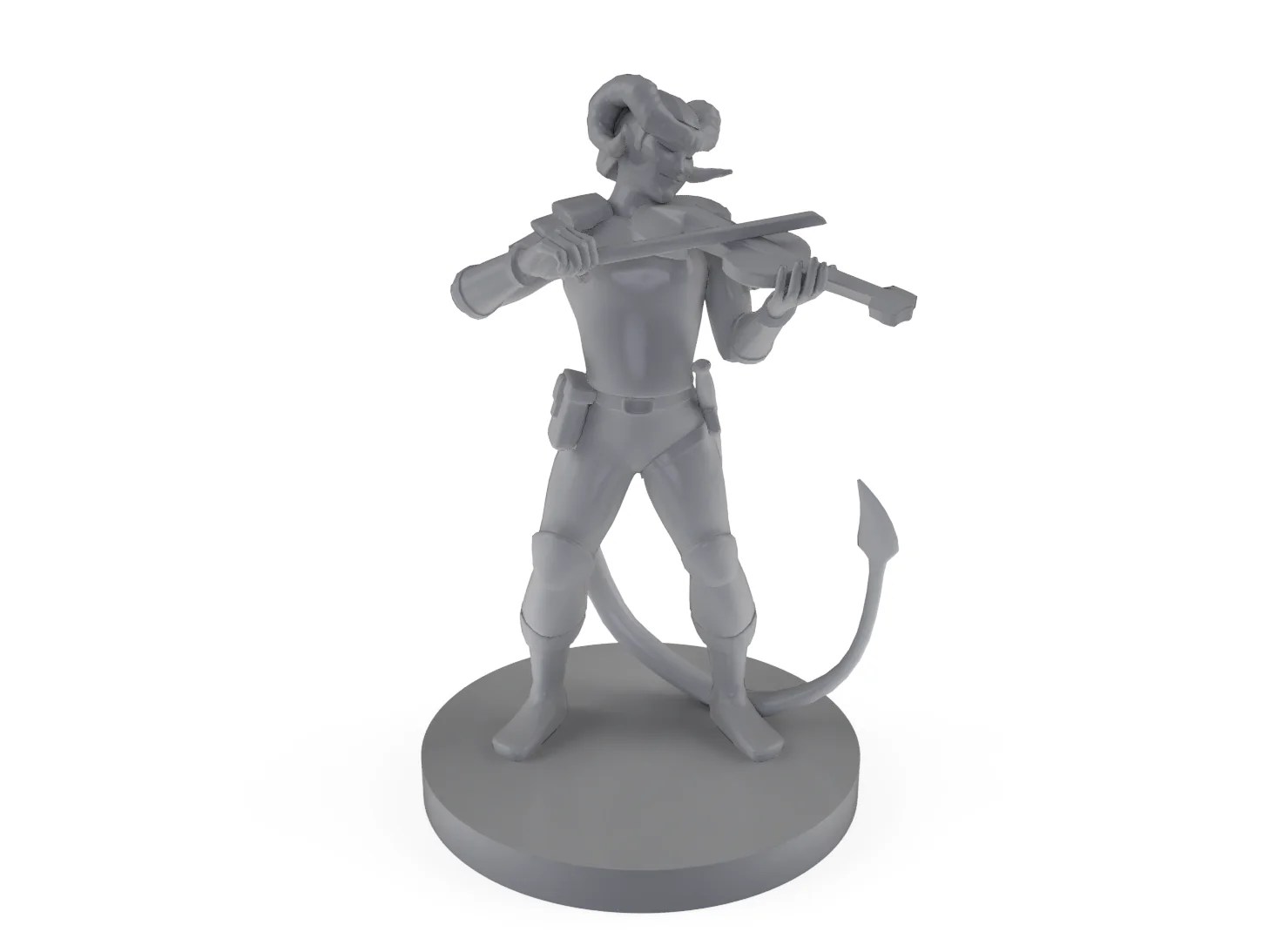 Tiefling Bard With Fiddle 3d Printed Tabletop Gaming Miniature
