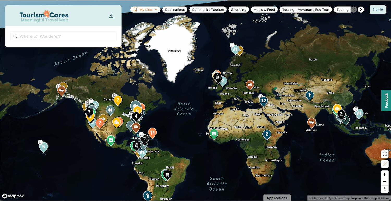 Tourism Cares Is Putting Sustainable Travel Experiences Meaningful Travel Map Screenshot 