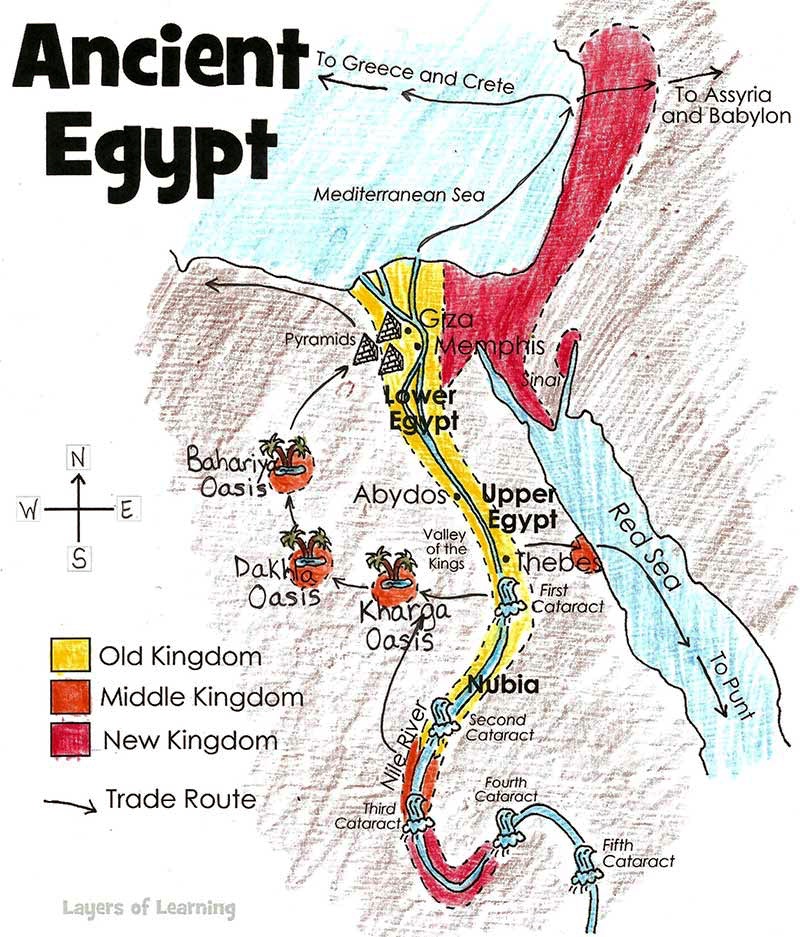 Geography My Egyptian Travel Log Ancient Egypt Map Colored 