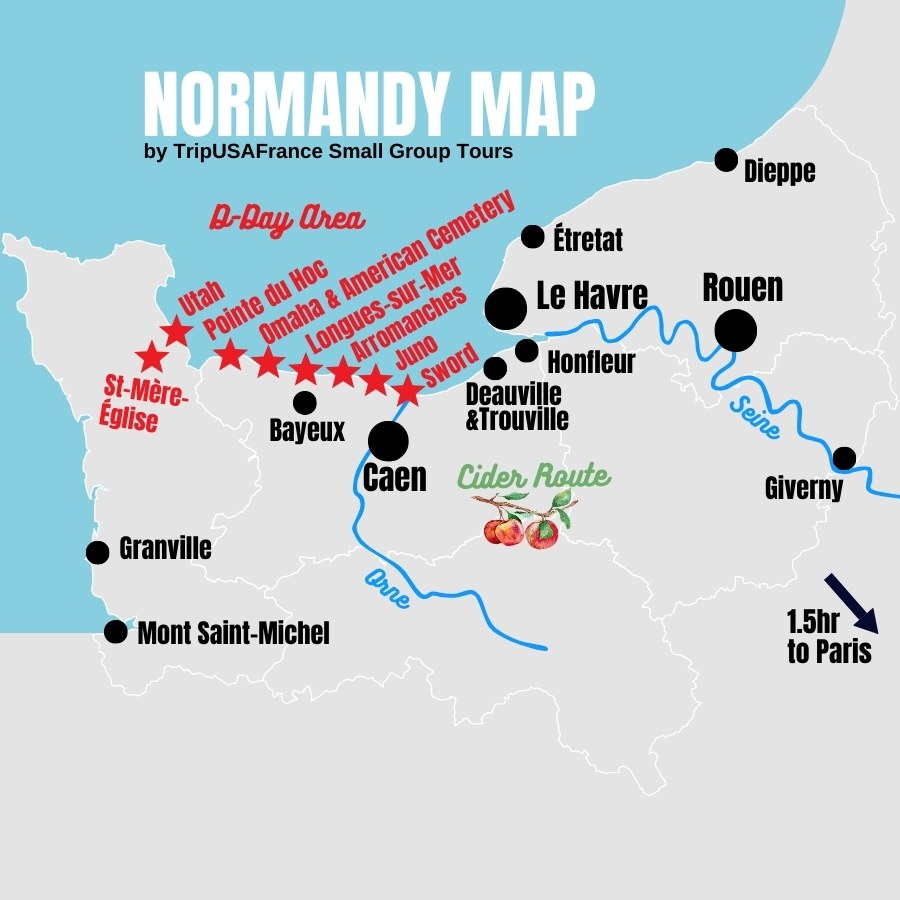 Normandy Map Information Should See Locations Meals And Journey Detailed Map Normandy 3 