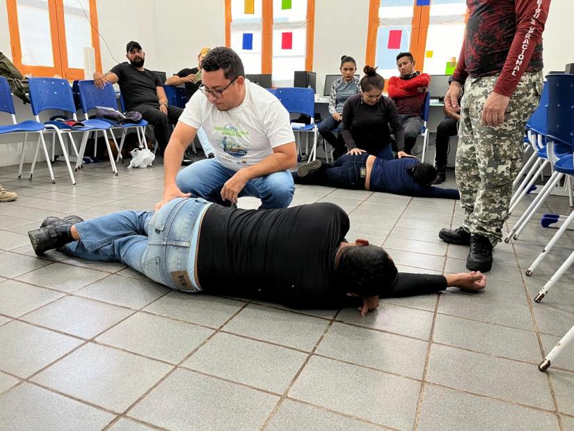 First Aid training at the firefighting course
