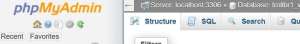 phpMyAdmin interface