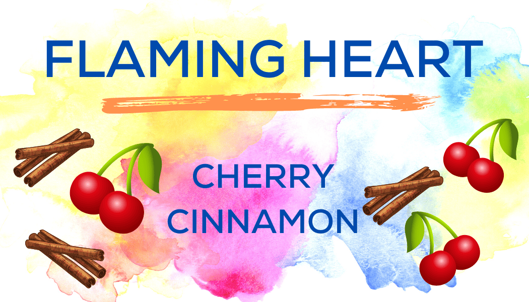 Shaved Ice Flavors-Tropical Sno Peoria-FLAMING HEART- cheerful cherry, spicy cinnamon