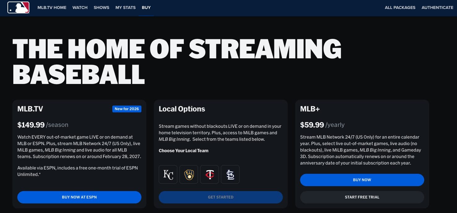 How To Stream MLB On Firestick Android TV 2026 Season MLB TV Website 