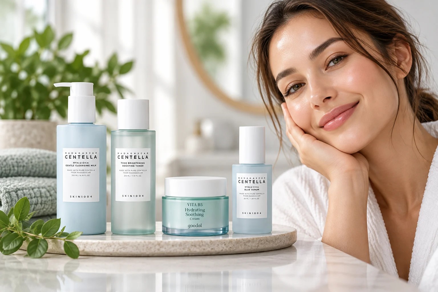Simple skincare routine showing how to get glowing skin