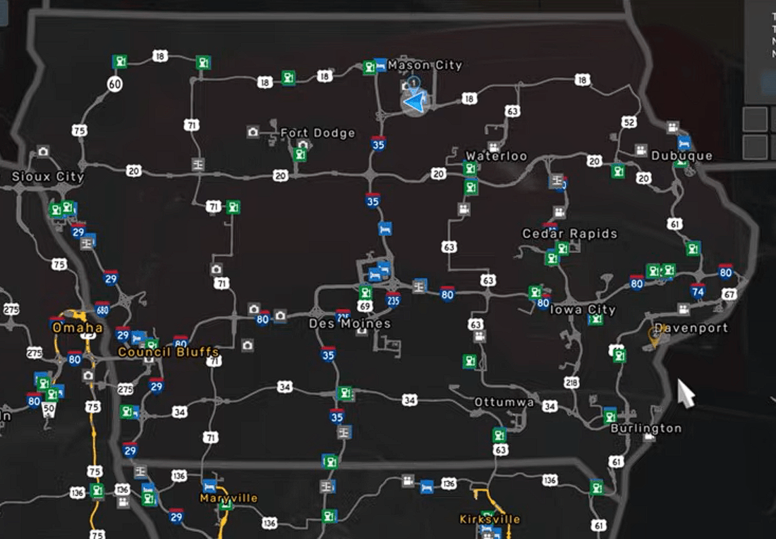 Map Of Upcoming Iowa DLC Trucksim Top SPOILER Image 