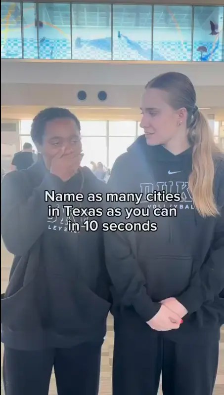 Duke athletes participating in Texas cities trivia challenge