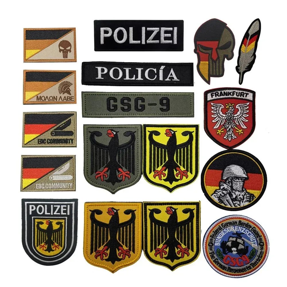 German Eagle Shield Morale Badges Gsg Cloth Magic Badge Embroiedred Patches