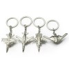 Simulation Fighter Jet Key Chain Mini Pulley Air Show Gift Alloy Metal Keychain
