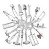 Mini Tool Key Chain Hexagonal Wrench Hammer Shovel Pliers Gift Alloy Metal Keychain