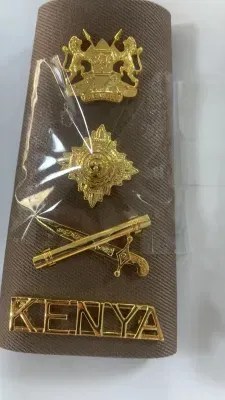 Kenya Military Uniform Army Solider Police Officer Tactical Dress Shoulder Epaulet Epaulette Rank Badge