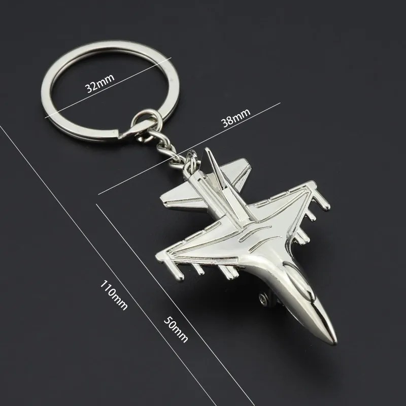 Simulation Fighter Jet Key Chain Mini Pulley Air Show Gift Alloy Metal Keychain