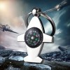 Compass Aircraft Key Chain Airplane Model Aviation Career Pendant Gift Alloy Metal Keychain