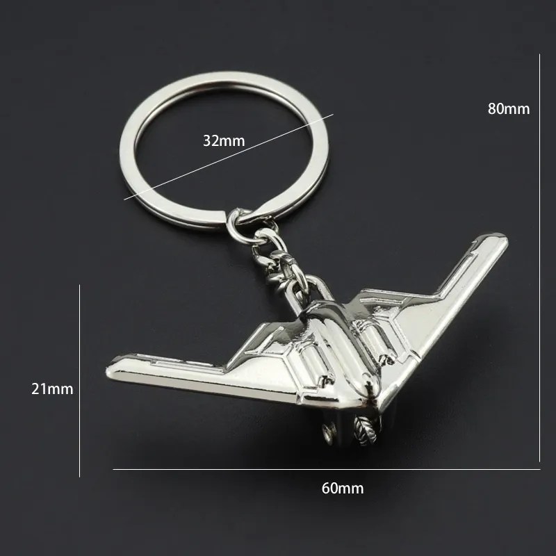 Simulation Fighter Jet Key Chain Mini Pulley Air Show Gift Alloy Metal Keychain