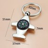Compass Aircraft Key Chain Airplane Model Aviation Career Pendant Gift Alloy Metal Keychain