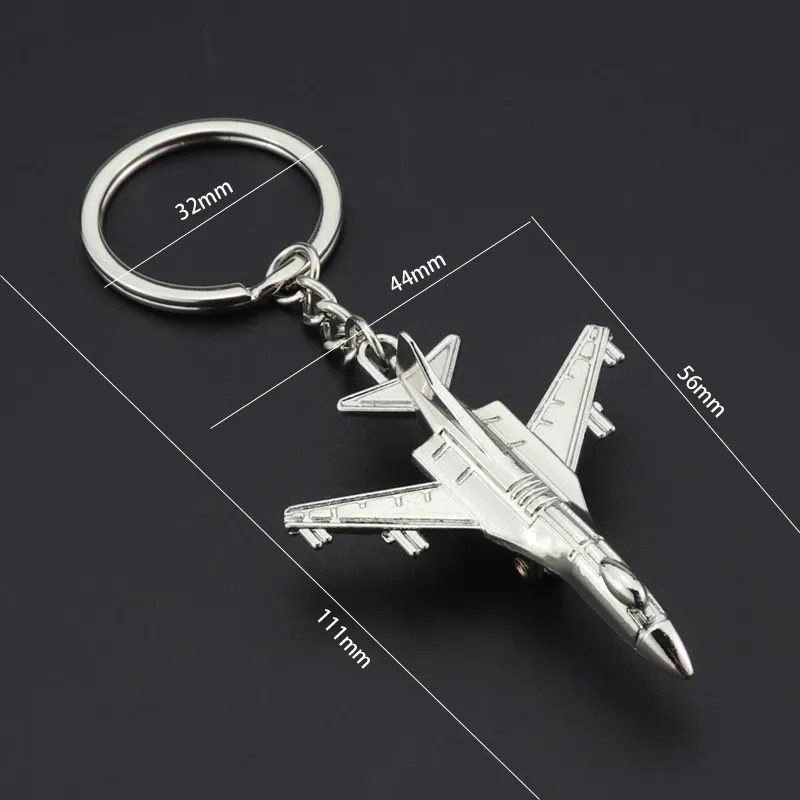 Simulation Fighter Jet Key Chain Mini Pulley Air Show Gift Alloy Metal Keychain