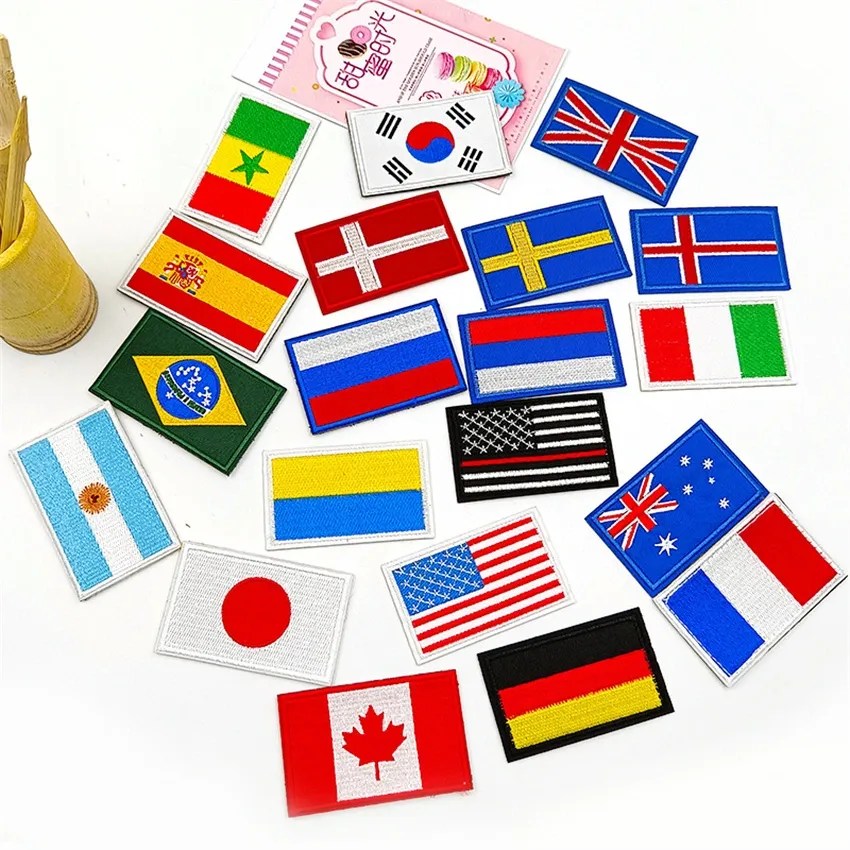 Clothing Accessories Flag Badge Embroidered Crown Badges