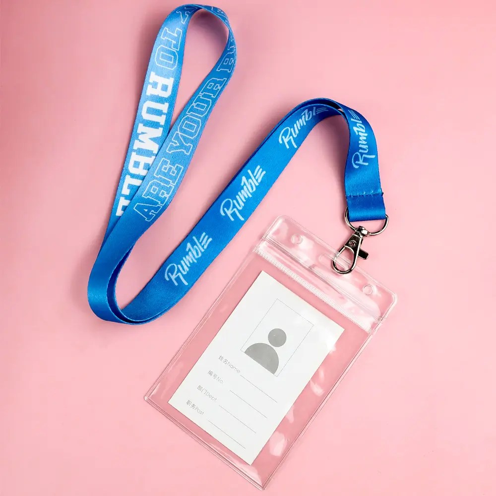 Custom Sublimation Blank id Card Holder Rope Lanyards for Keys ID Badge Holder