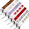 luxury designer woven key chain wrist strap lanyards personalizados stitch sports wristlet keychain