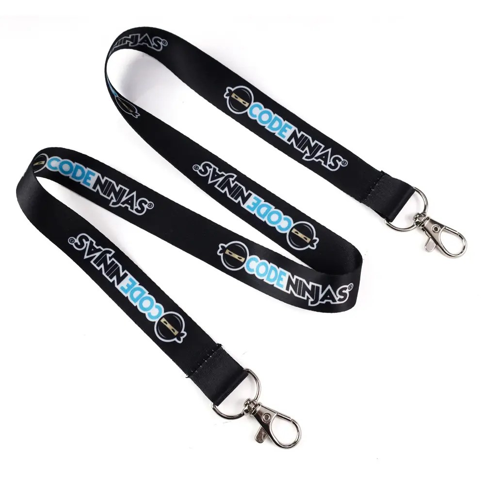 custom polyester sublimation printed logo colorful plain breakaway sports lanyard