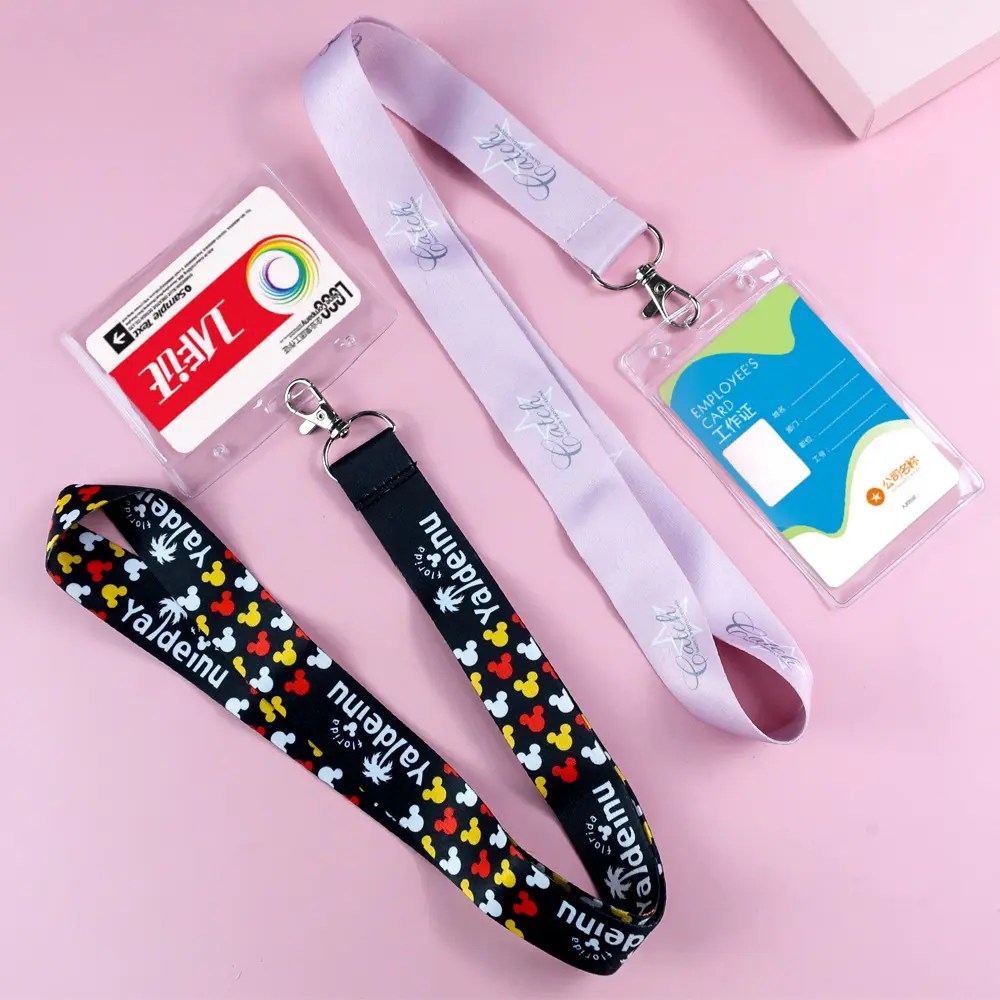 custom polyester sublimation printed logo colorful plain breakaway sports lanyard