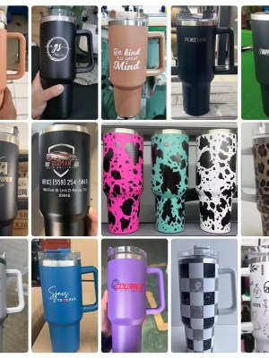 Stainless steel 40oz tumbler with handle