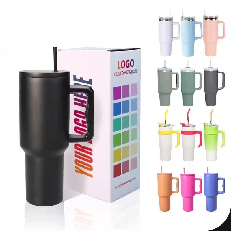 Stainless steel 40oz tumbler with handle