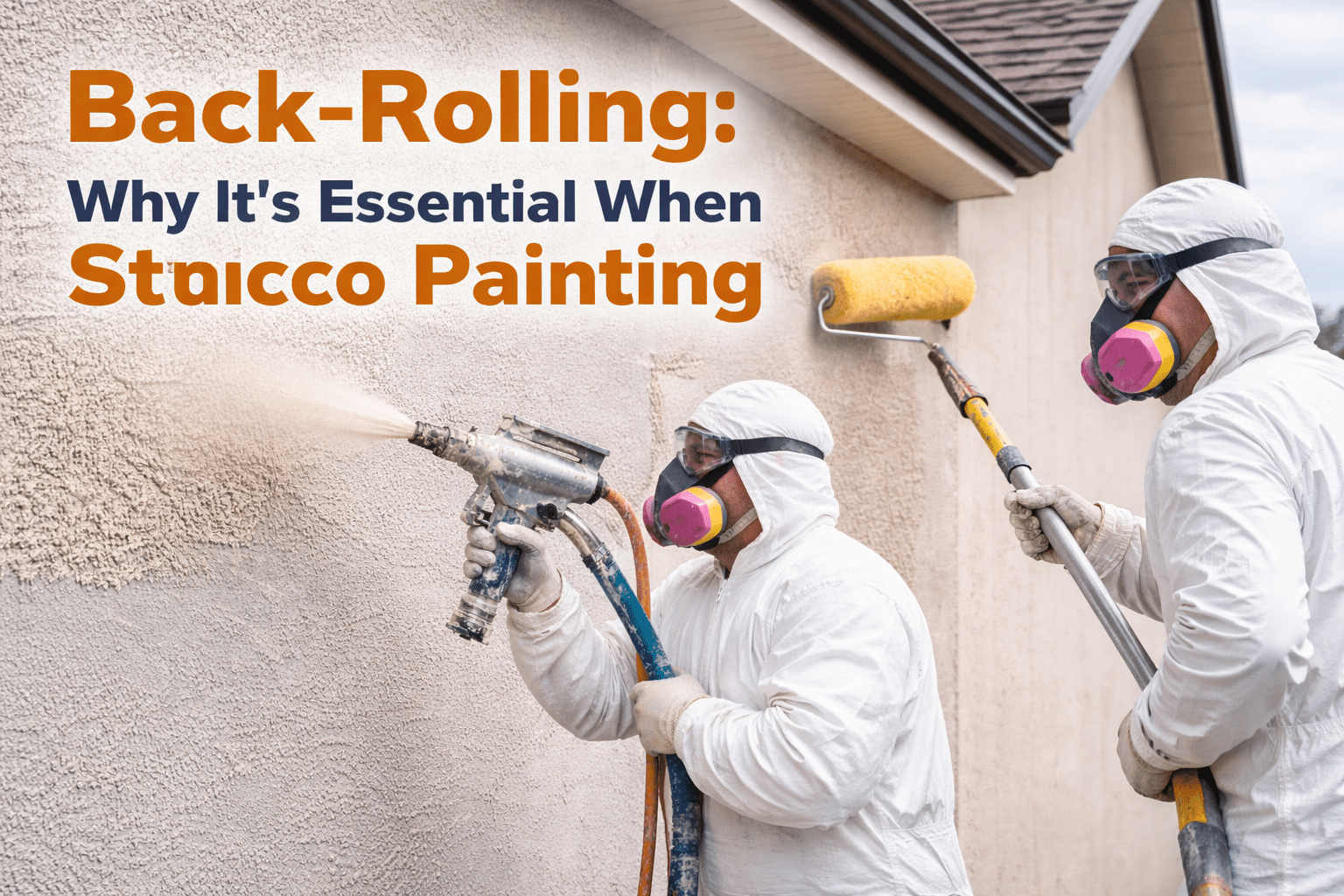 spraying stucco