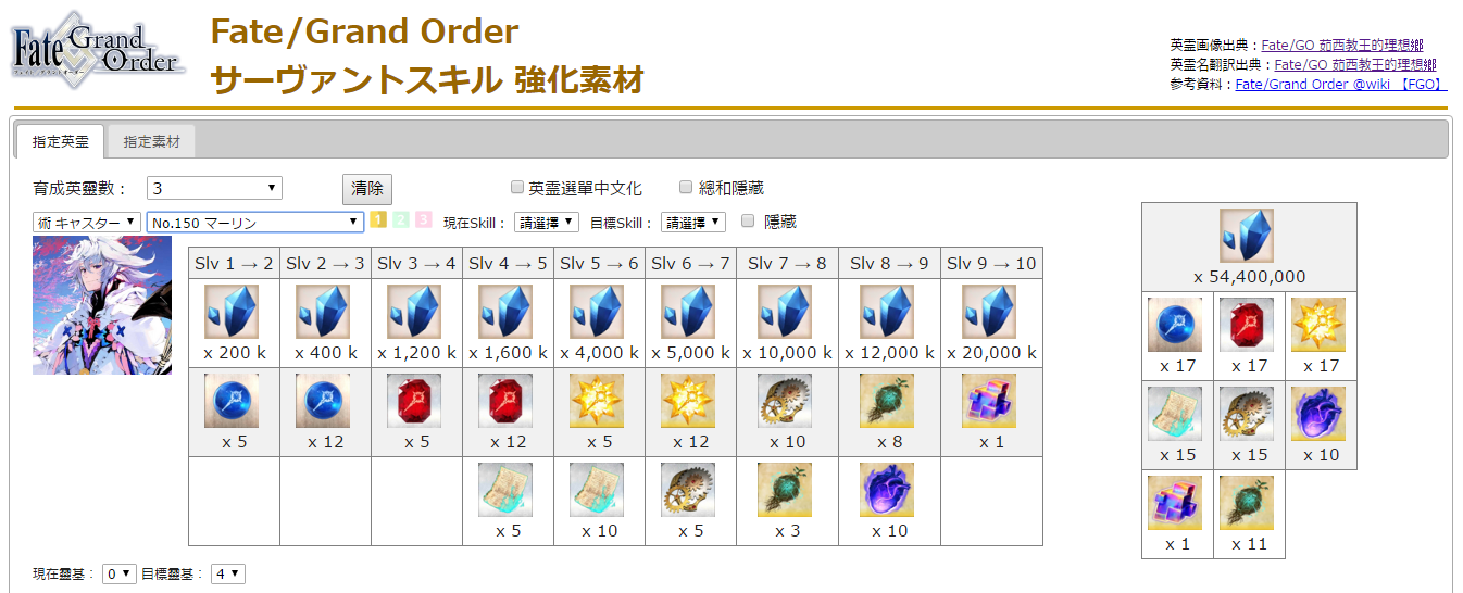 Fgo 靈基素材查詢fgo英靈素材 Qjin