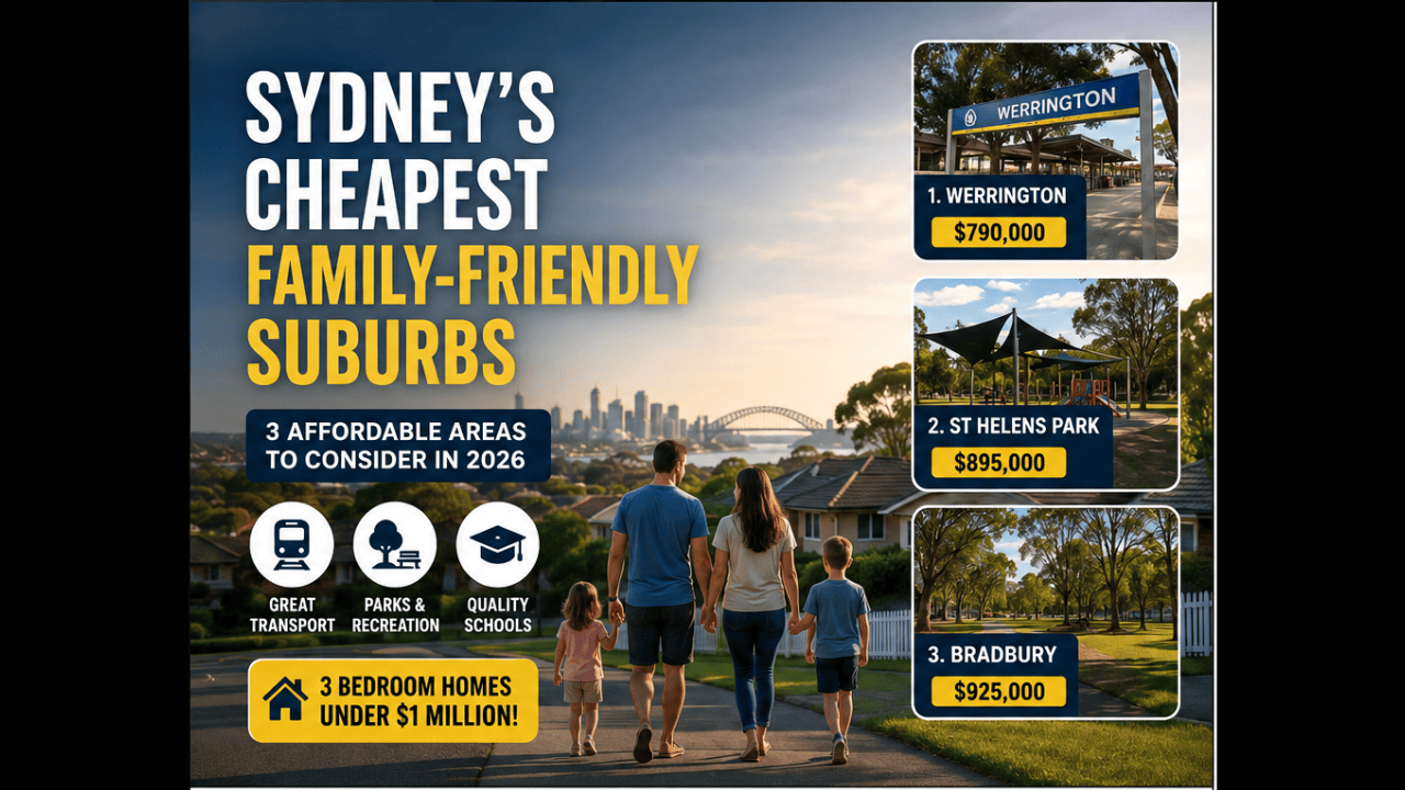3 of Sydney’s Cheapest Family-Friendly Suburbs in 2026