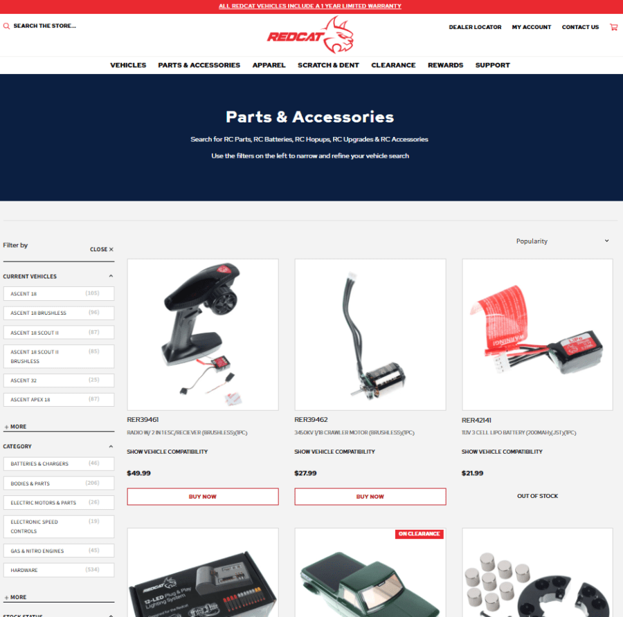 Redcat Racing Parts Guide