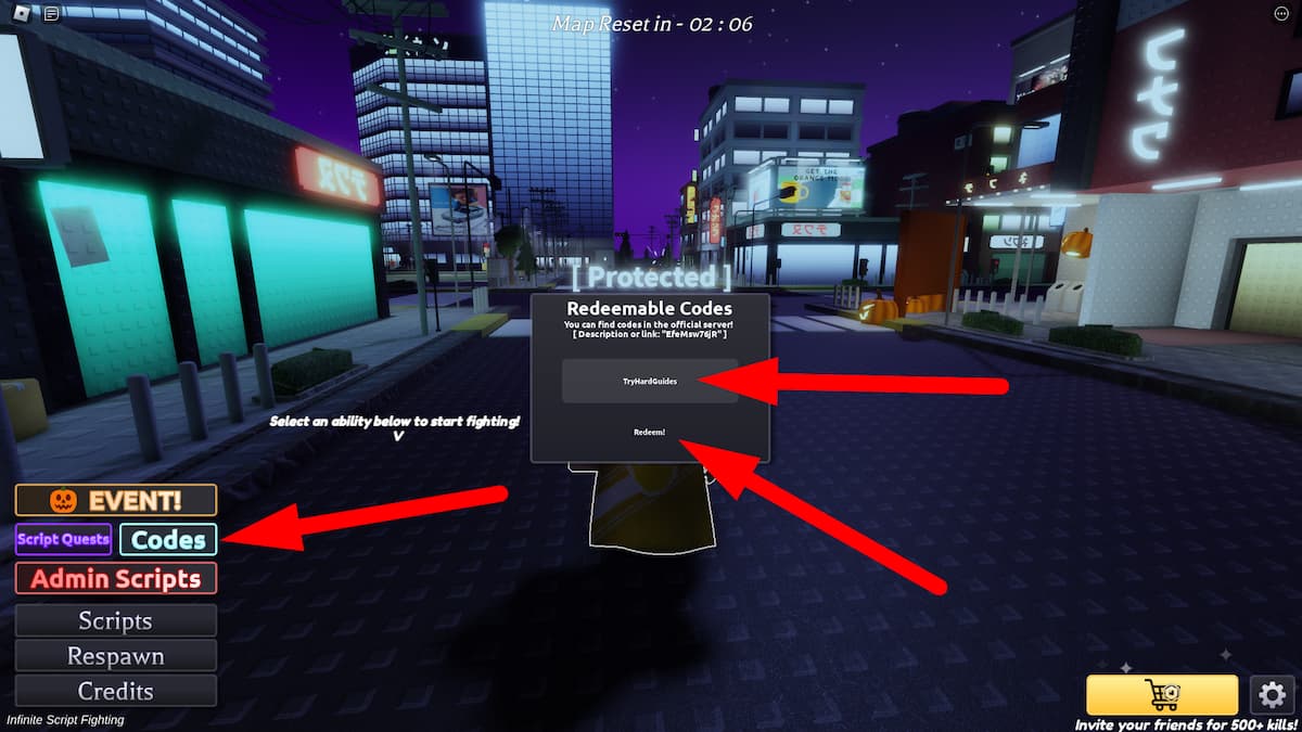 Infinite Script Fighting Codes June 2026 Try Hard Guides How To Redeem Codes In Infinite Script Fighting Roblox 