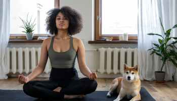 woman girl animal dog