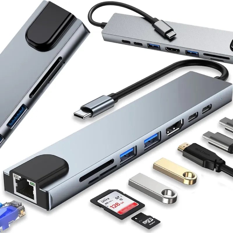 Προσαρμογέας hub 8in1 προσαρμογέας 2x usb-c - Image 5