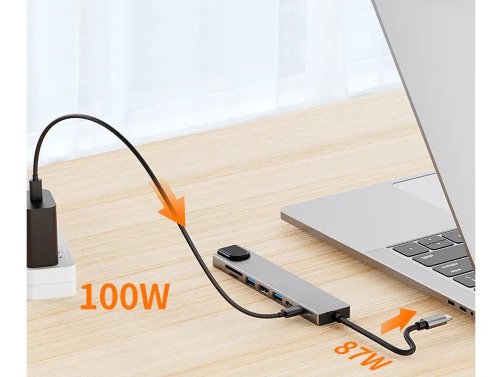Προσαρμογέας hub 8in1 προσαρμογέας 2x usb-c - Image 2
