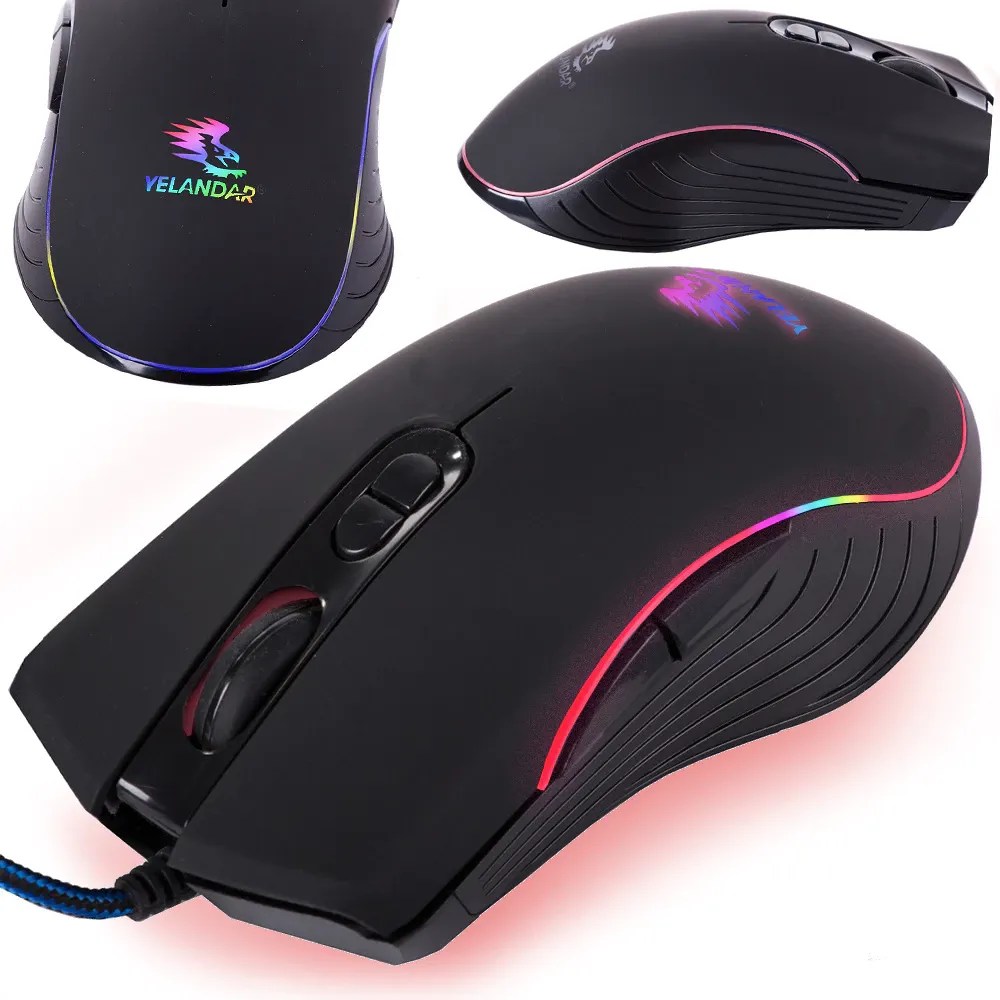YELANDAR ΕΝΣΥΡΜΑΤΟ ΟΠΤΙΚΟ RGB GAMING MOUSE