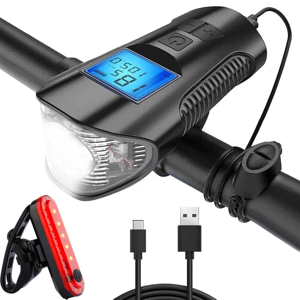 3σε1 Φως Ποδηλάτου με LED, Κόρνα & Χιλιομετρητή