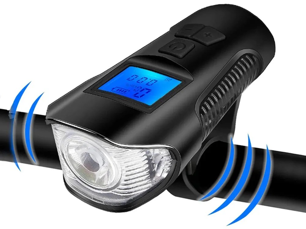 3σε1 Φως Ποδηλάτου με LED, Κόρνα & Χιλιομετρητή - Image 2