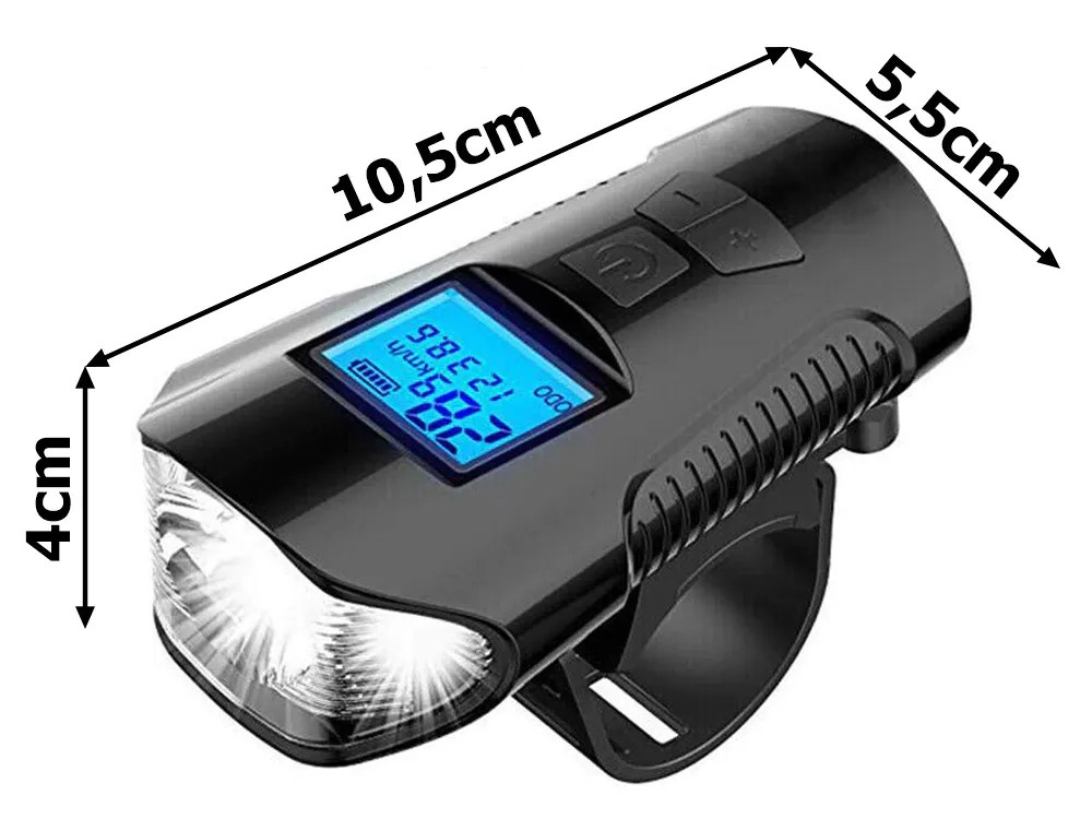 3σε1 Φως Ποδηλάτου με LED, Κόρνα & Χιλιομετρητή - Image 9