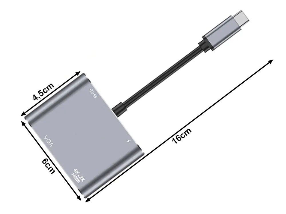 USB-C προς HDMI 4K / VGA / USB 3.0 / PD Hub Adapter - Image 5