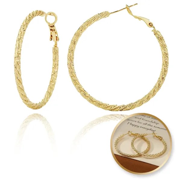 ECARLA Σκουλαρίκια HOOP από επιχρ. ανοξ. ατσάλι 14k