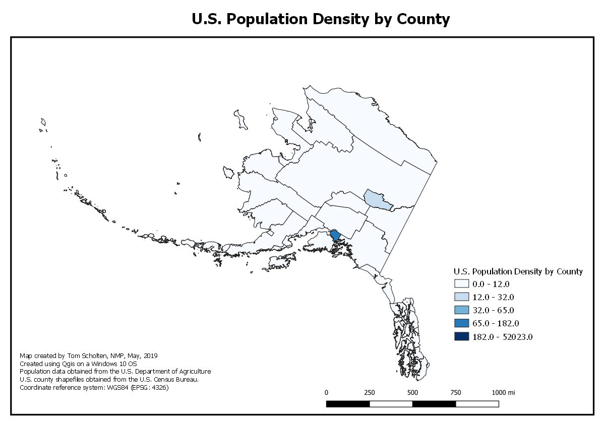 Alaska Population Density By County 