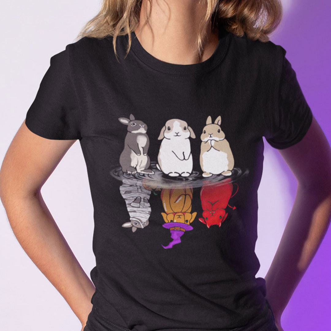 Howling Rabbit Shirt Rabbit Halloween T Shirt I Love Rabbit