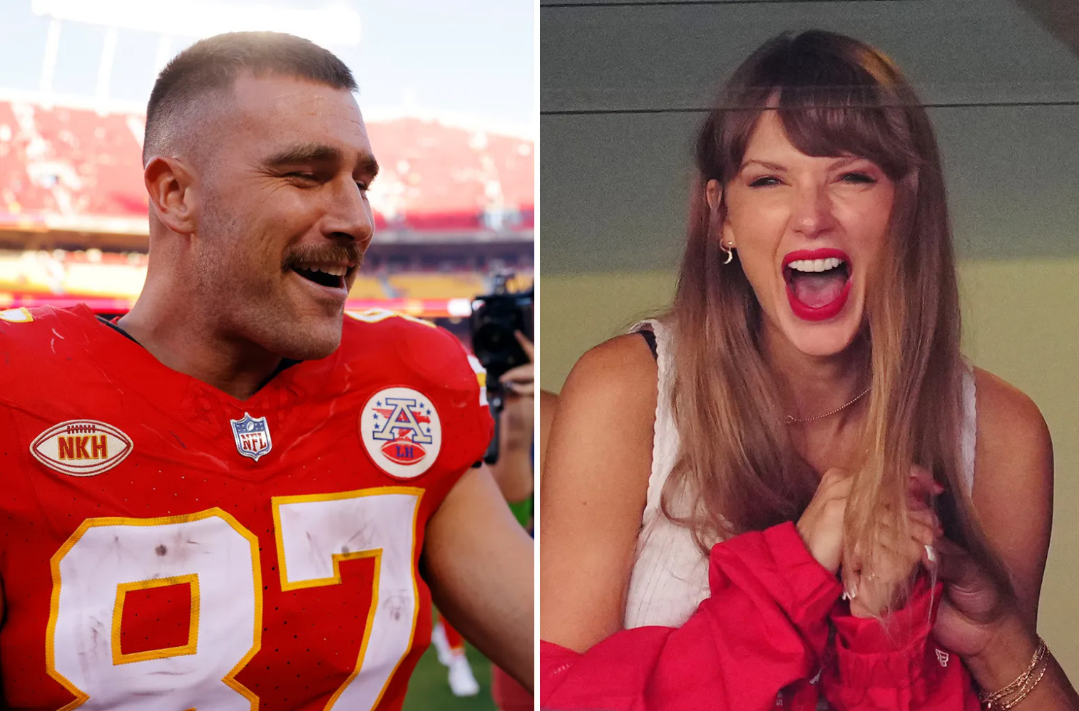 Taylor Swift and and her rumor boyfriend Travis Kelce