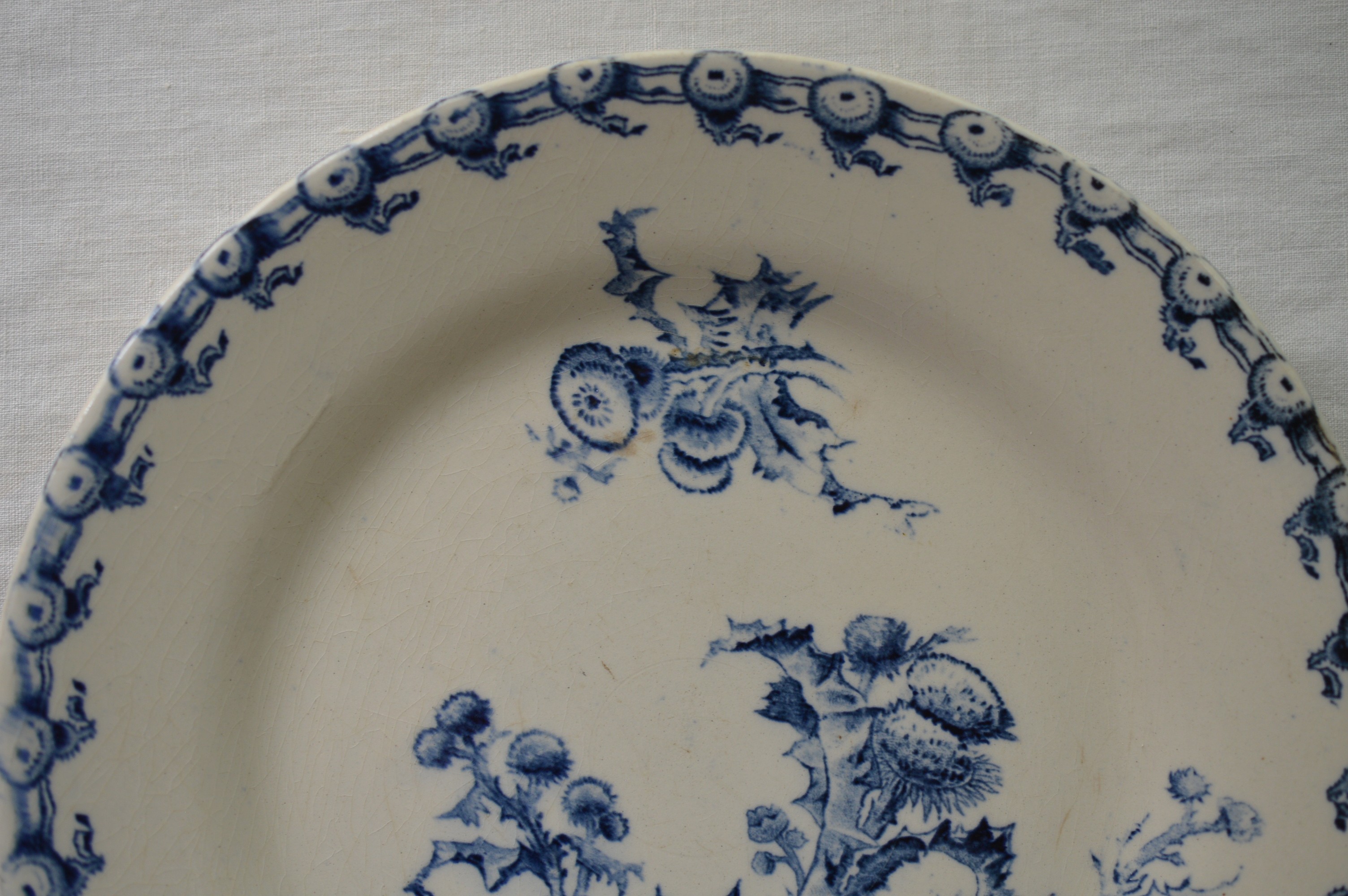 Gien Chardons 半深皿 ブルー – Tsubame Märkt