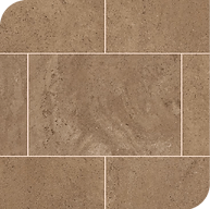 A swatch of brown tile look vinyl