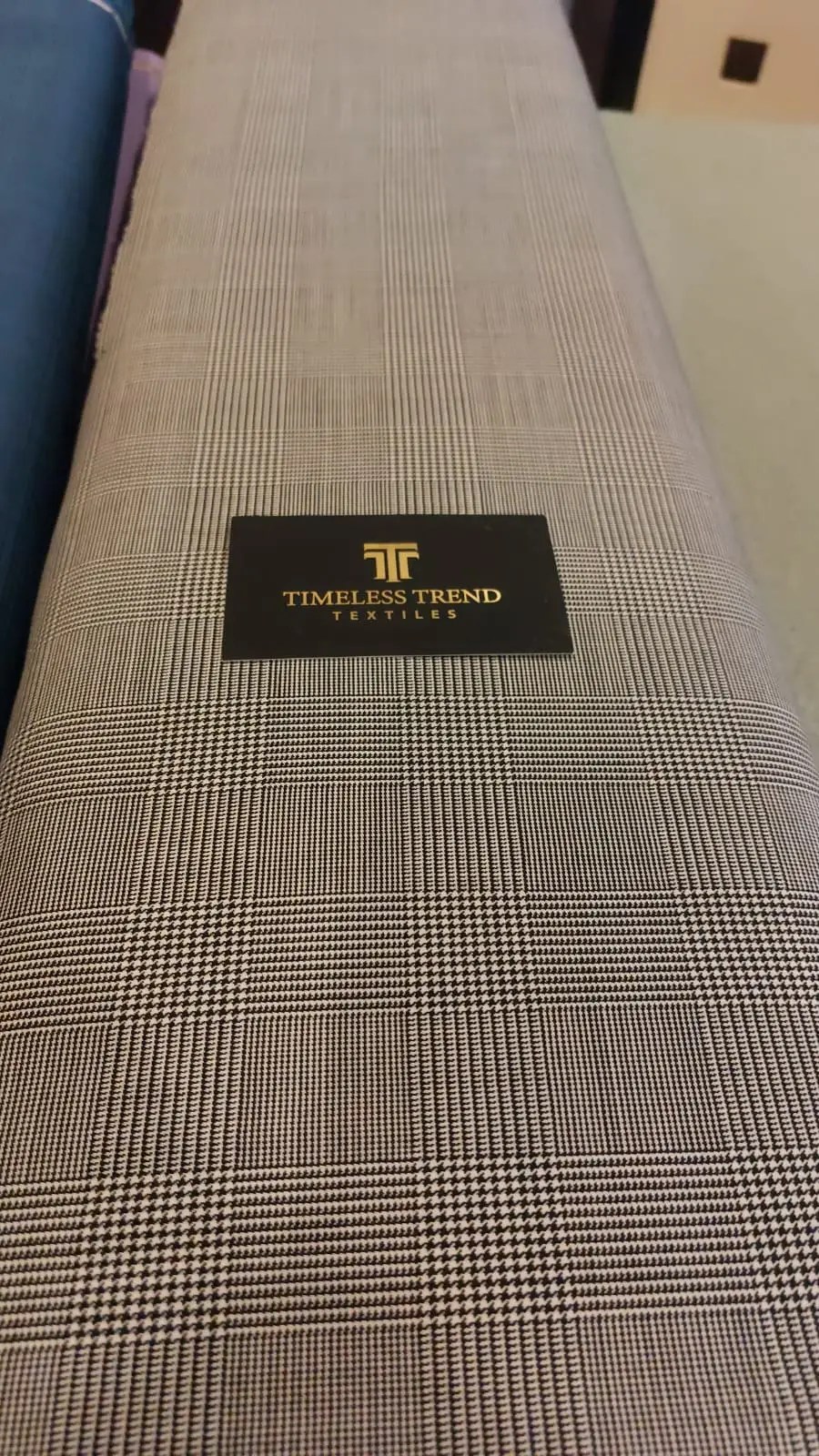 Stofă Lână Alb/Negru Carouri