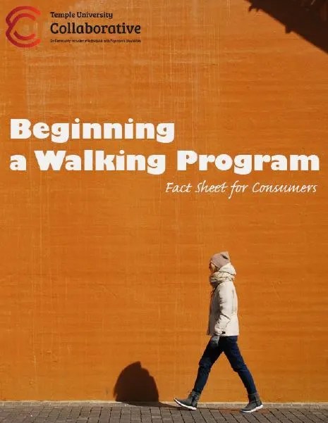 Screenshot of a document titled "Beginning a Walking Program: Fact Sheet for Consumers"
